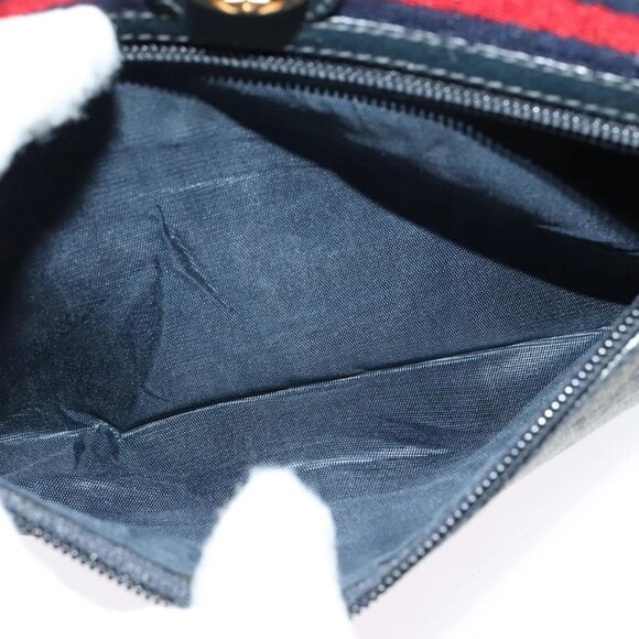 GUCCI GG Supreme Sherry Line Shoulder Bag PVC Navy Gold 119 02 087 Auth 137826 - Picture 13 of 16